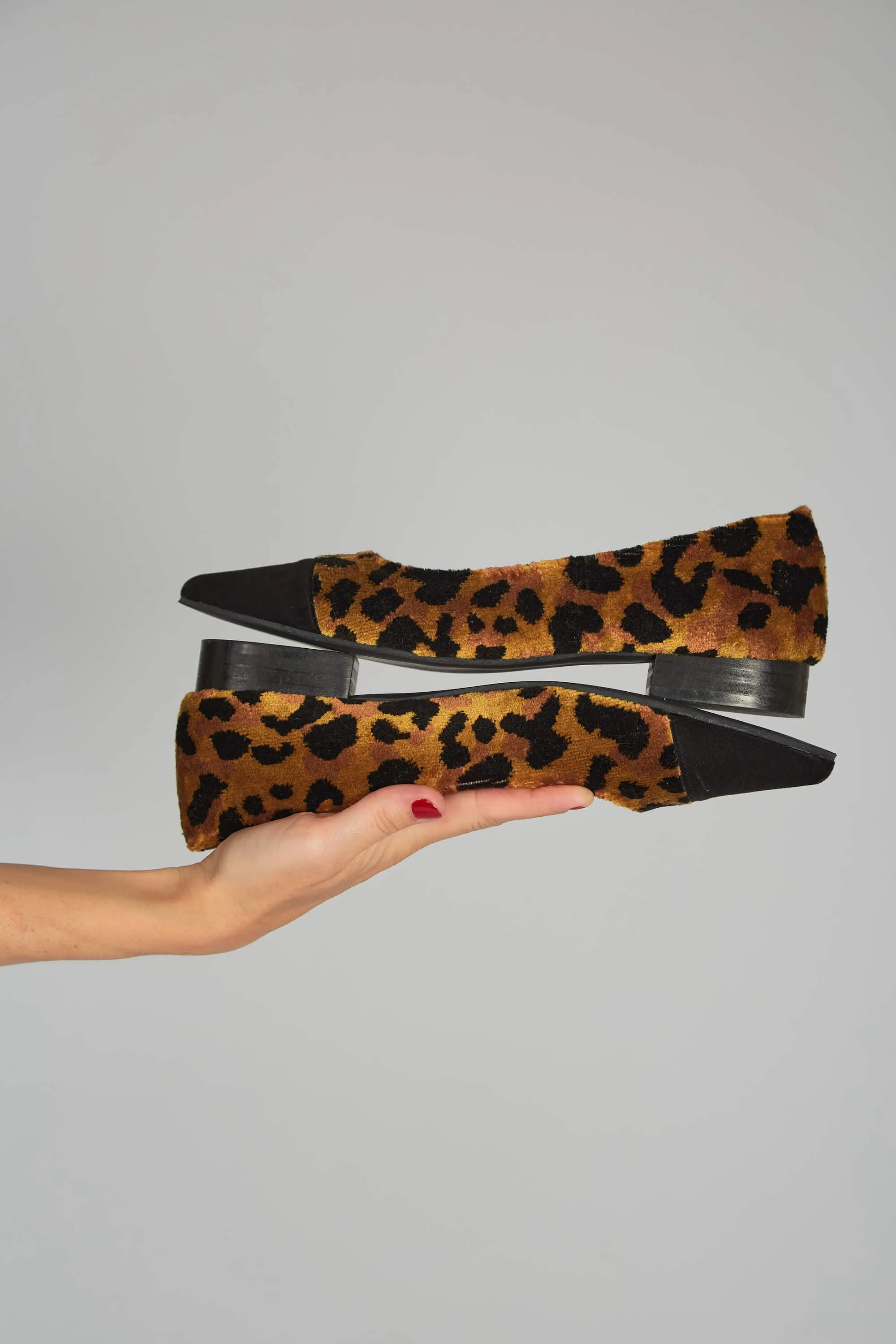 Ferox Vegan Suede Ballerinas | Leopard Print