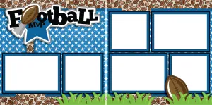 Football MVP Blue - Digital Scrapbook Pages - INSTANT DOWNLOAD