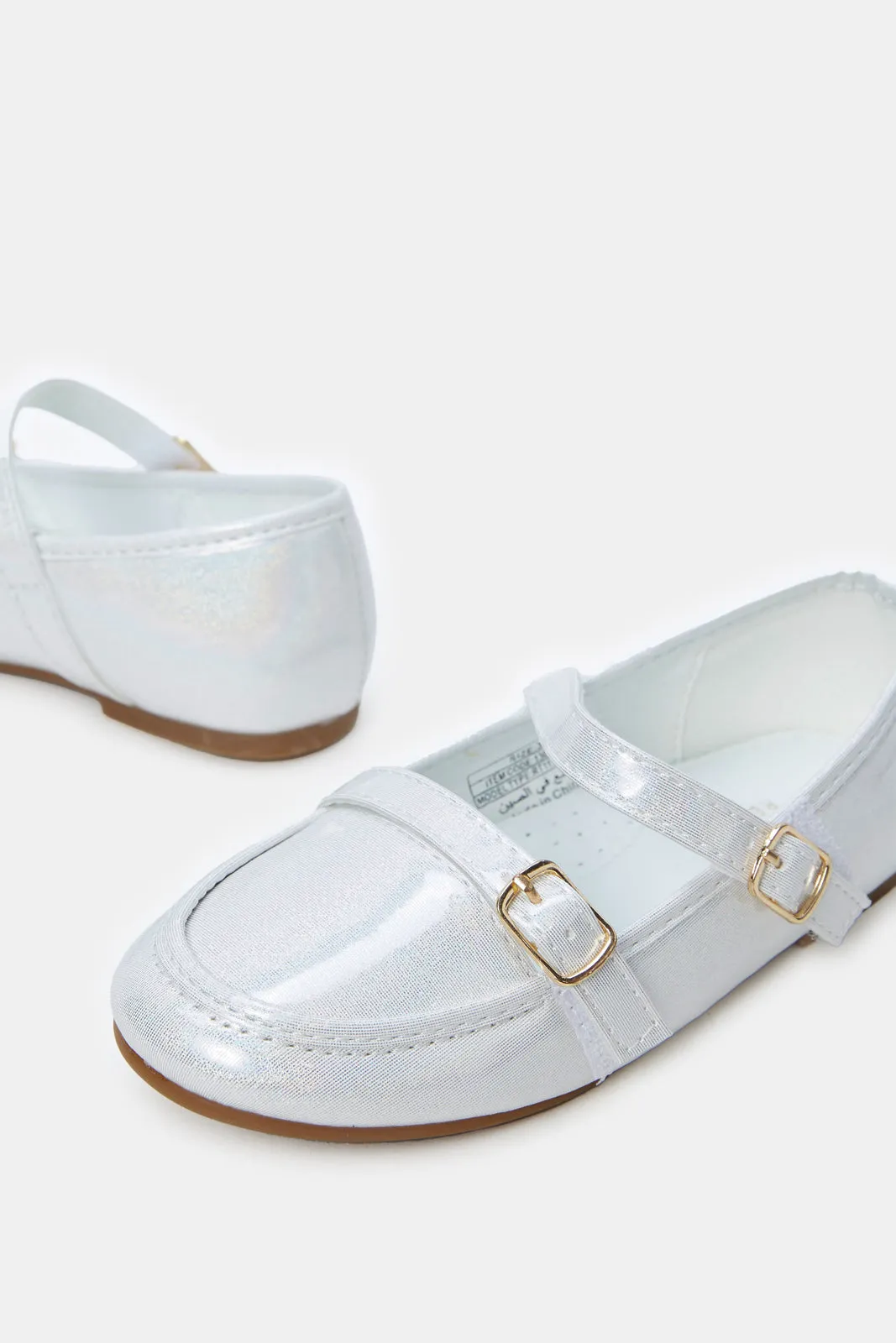 Girls White Patent Loafer