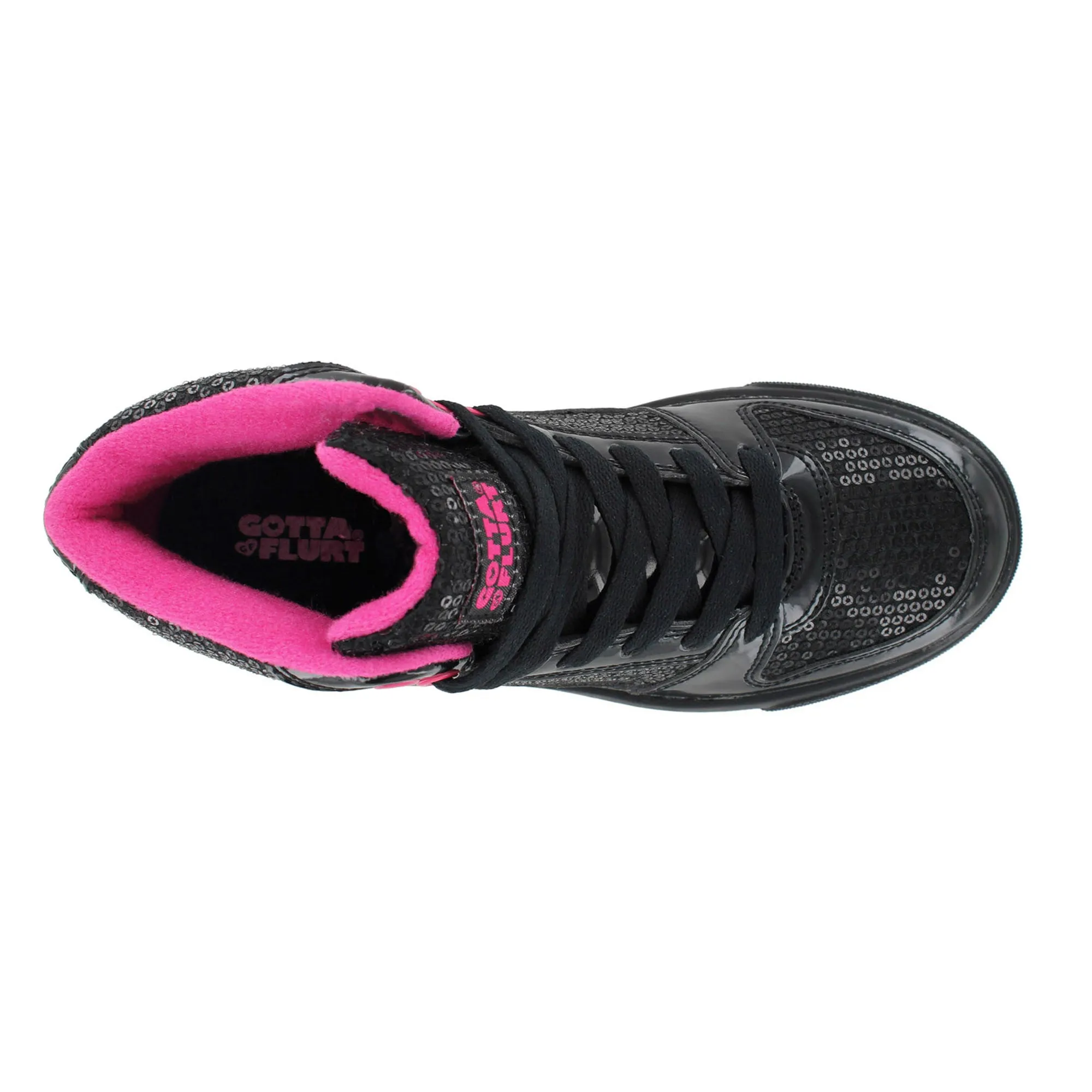 Gotta Flurt Women's Swerve Black Sequin Hip Hop Fashion Sneaker