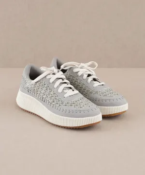 Grey Knit Sneakers