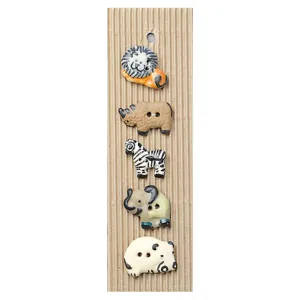 Handmade Buttons Wild Animals - Set of 5 (L253)