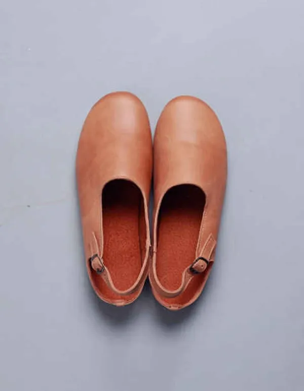 Handmade Retro Leather Comfortable Close Toe Flats