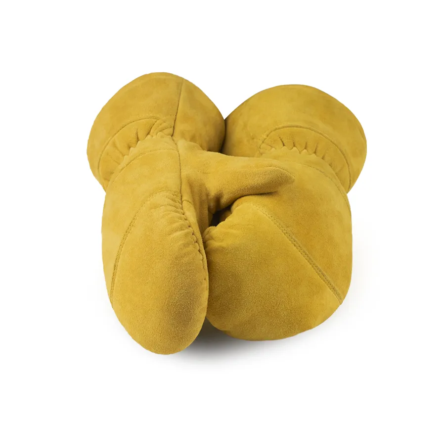 High-Quality Suede Deerskin Tan Winter Mittens