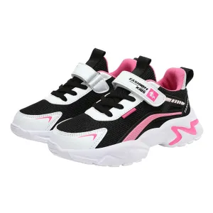 Hopscotch Girls Mesh and PU Text Print Fixed Lace Athletic Shoes in White Color, UK:1.5 (VBB-4189742)