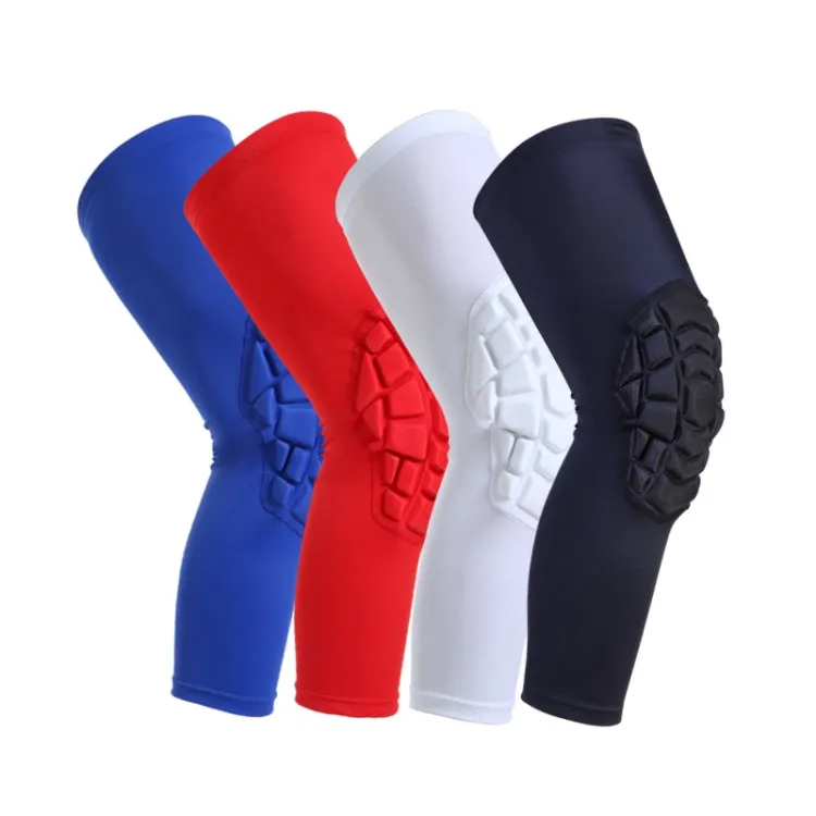 Hot Pressed Honeycomb Knee Pads Basketball Climbing Sports Knee Pads Protective Gear, Specification: XL (White)