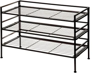 INDIAN DECOR 28148 Basics 9-Pair Shoe Rack, Metal Shoe rack, Shoe storage, Space saving Shoe rack - Black