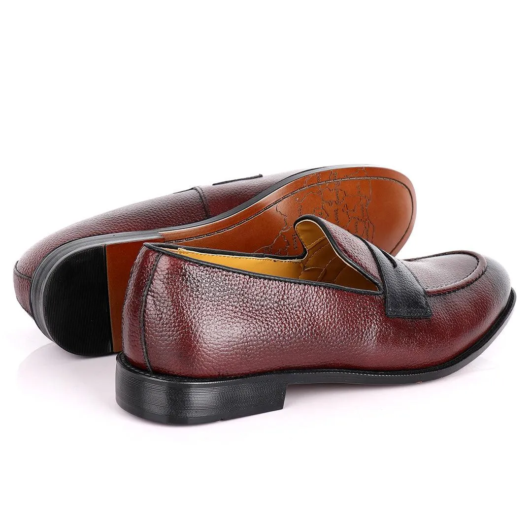 John Foster Wine Leather Loafers