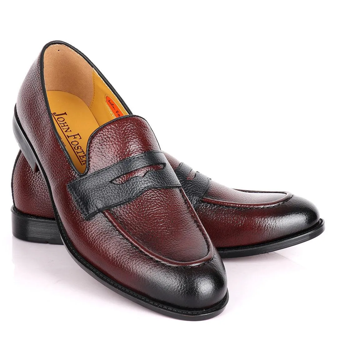 John Foster Wine Leather Loafers