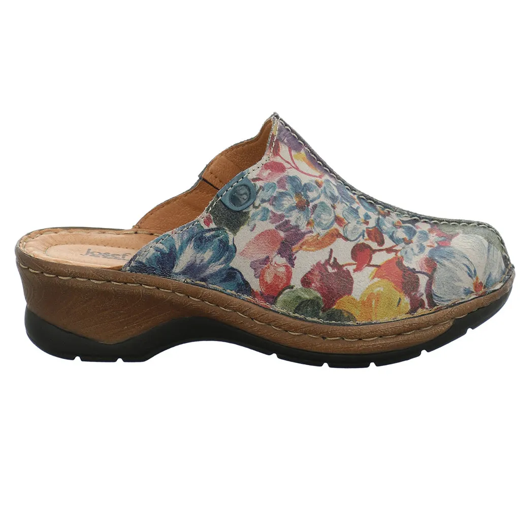 Josef Seibel Catalonia 51 Graphite Multi Womens Casual Comfort Slip On Clog Mules