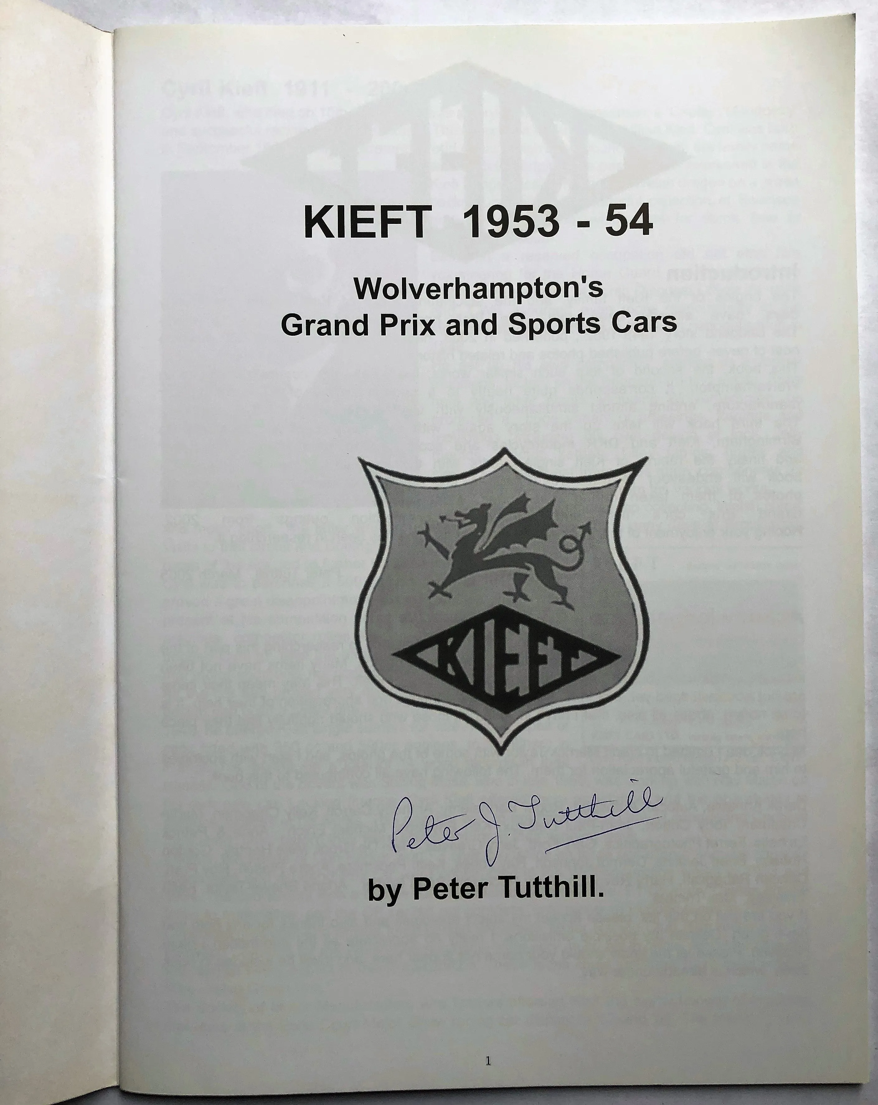 Kieft 1953 - 54. Wolverhampton'S Grand Prix And Sports Cars USED