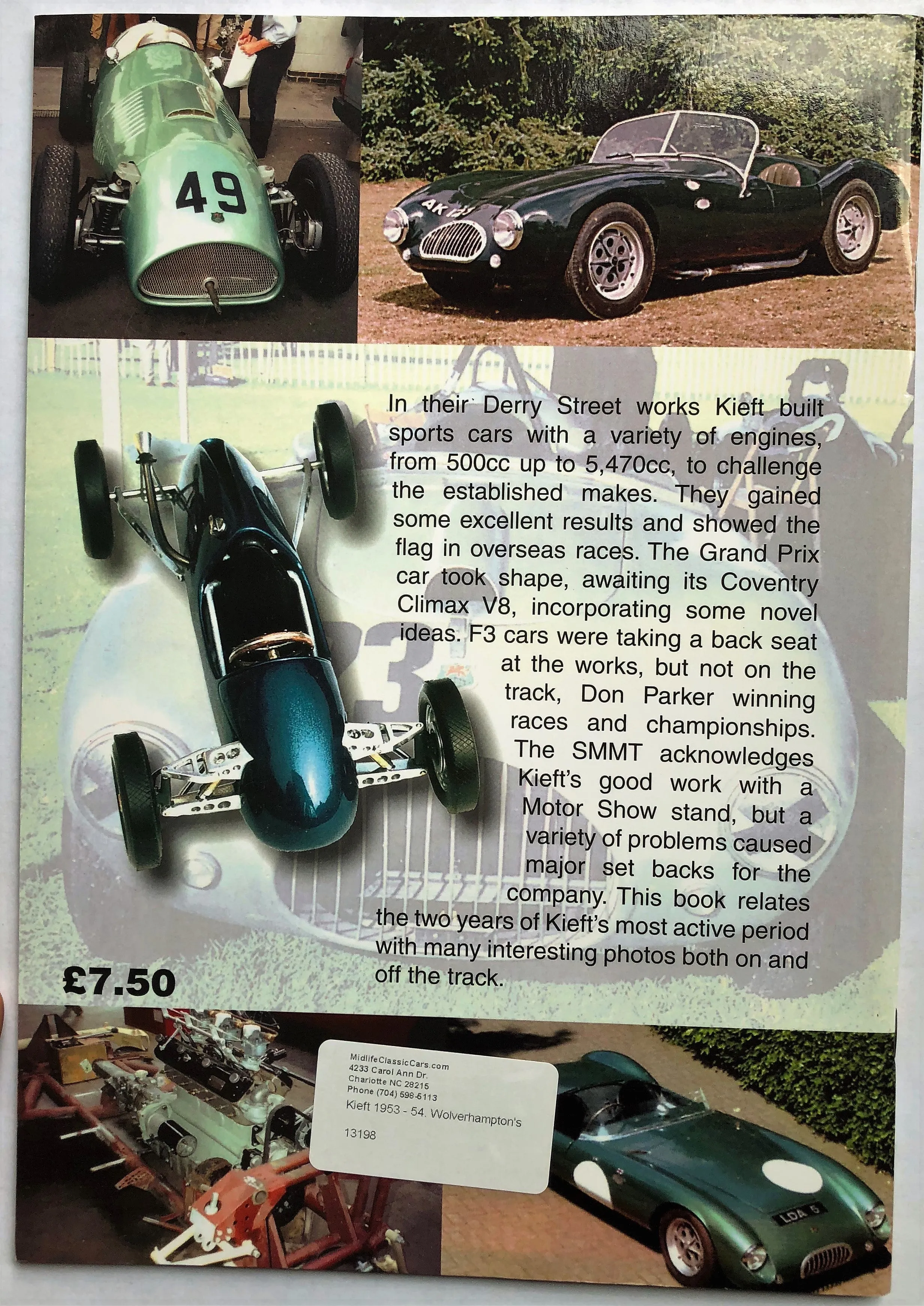 Kieft 1953 - 54. Wolverhampton'S Grand Prix And Sports Cars USED