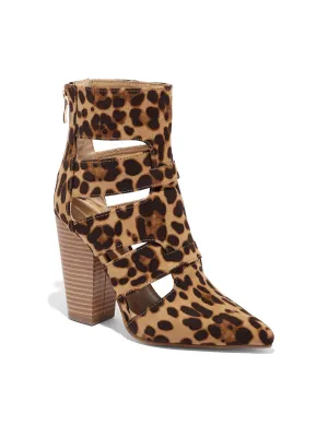 Leopard-Print Cutout Bootie