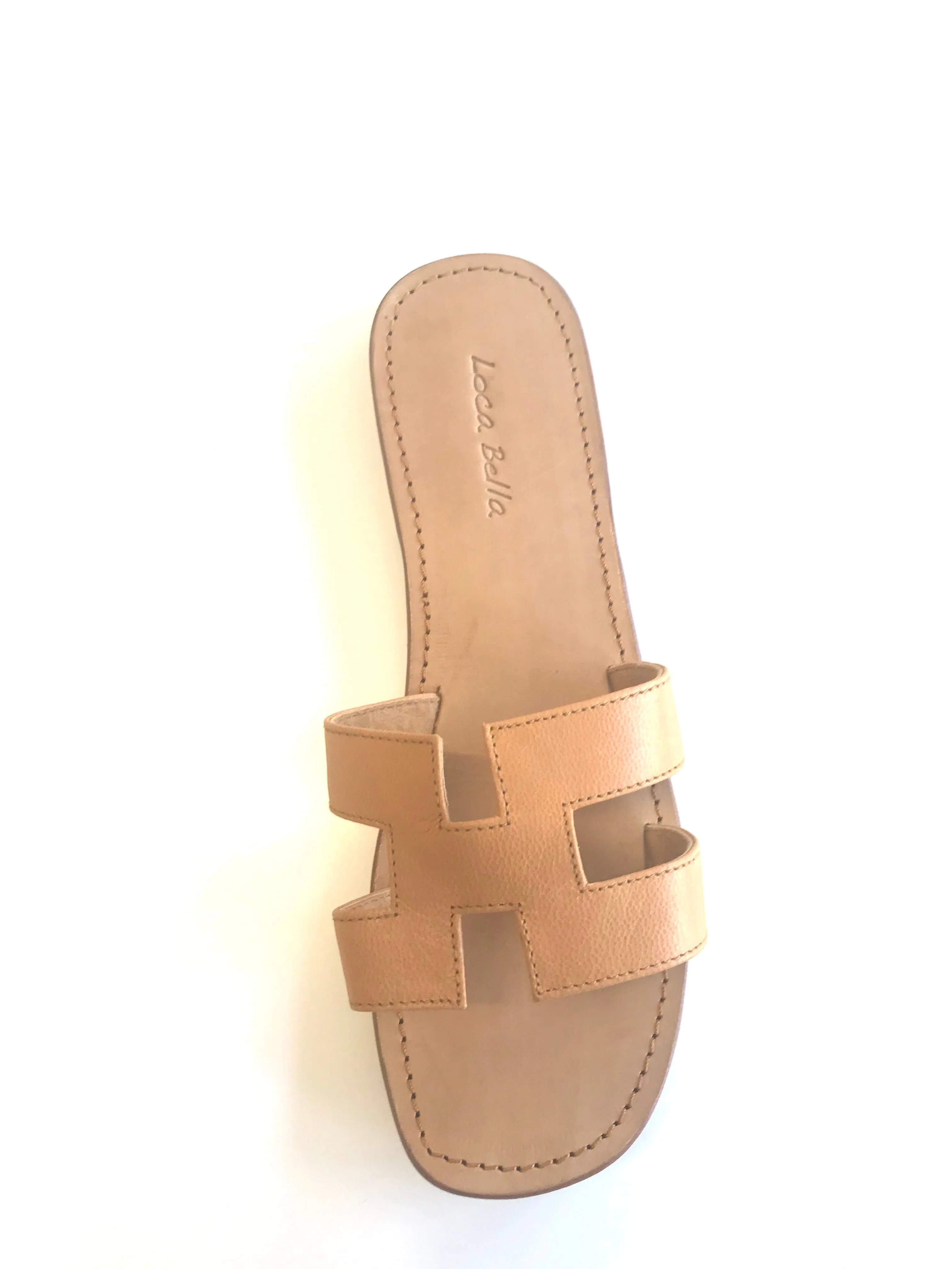 LOCA BELLA THE LABEL SANTORINI SLIDE TAN