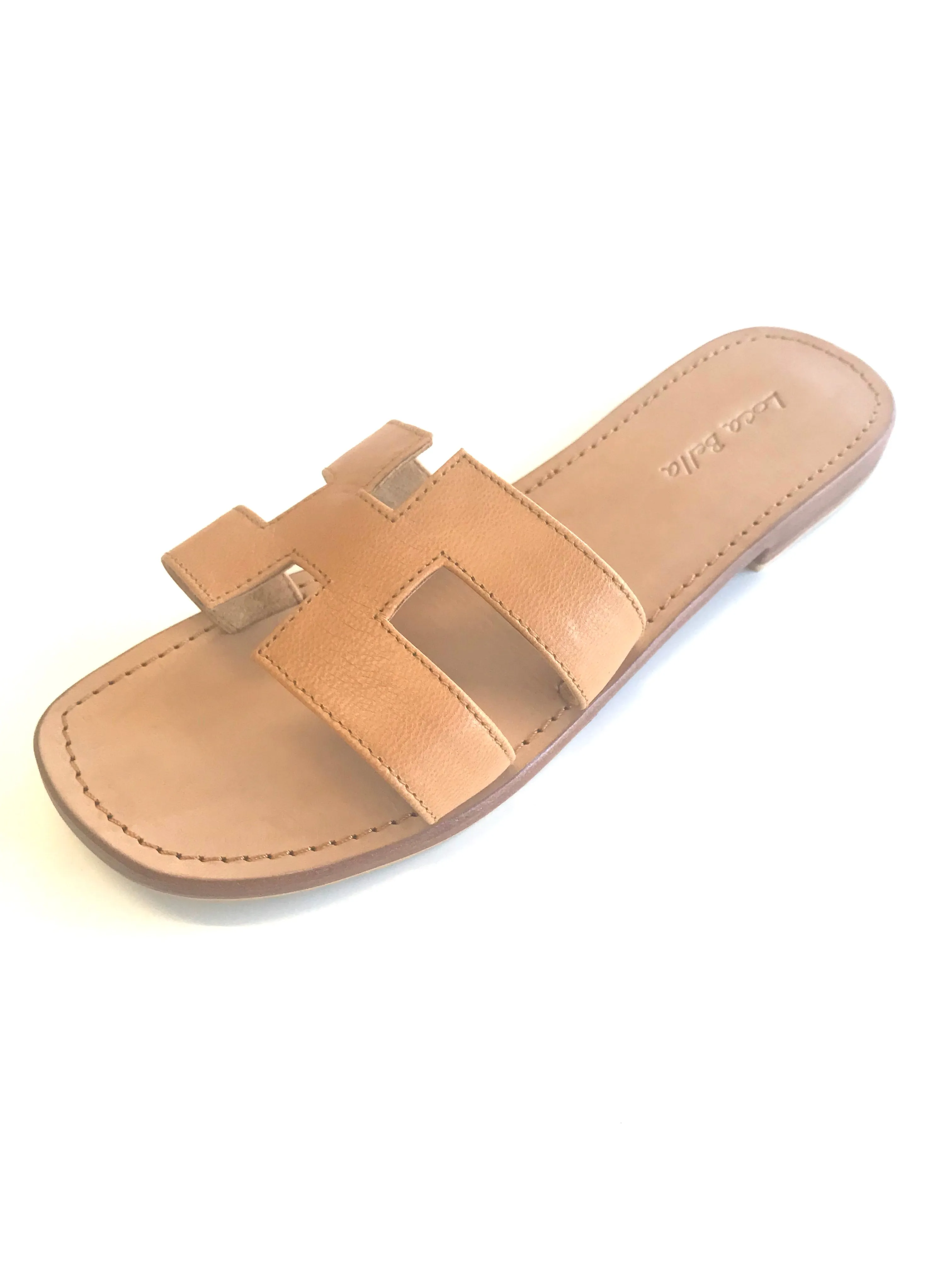 LOCA BELLA THE LABEL SANTORINI SLIDE TAN