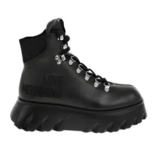 LOVE MOSCHINO LACE UP ANKLE BOOTS