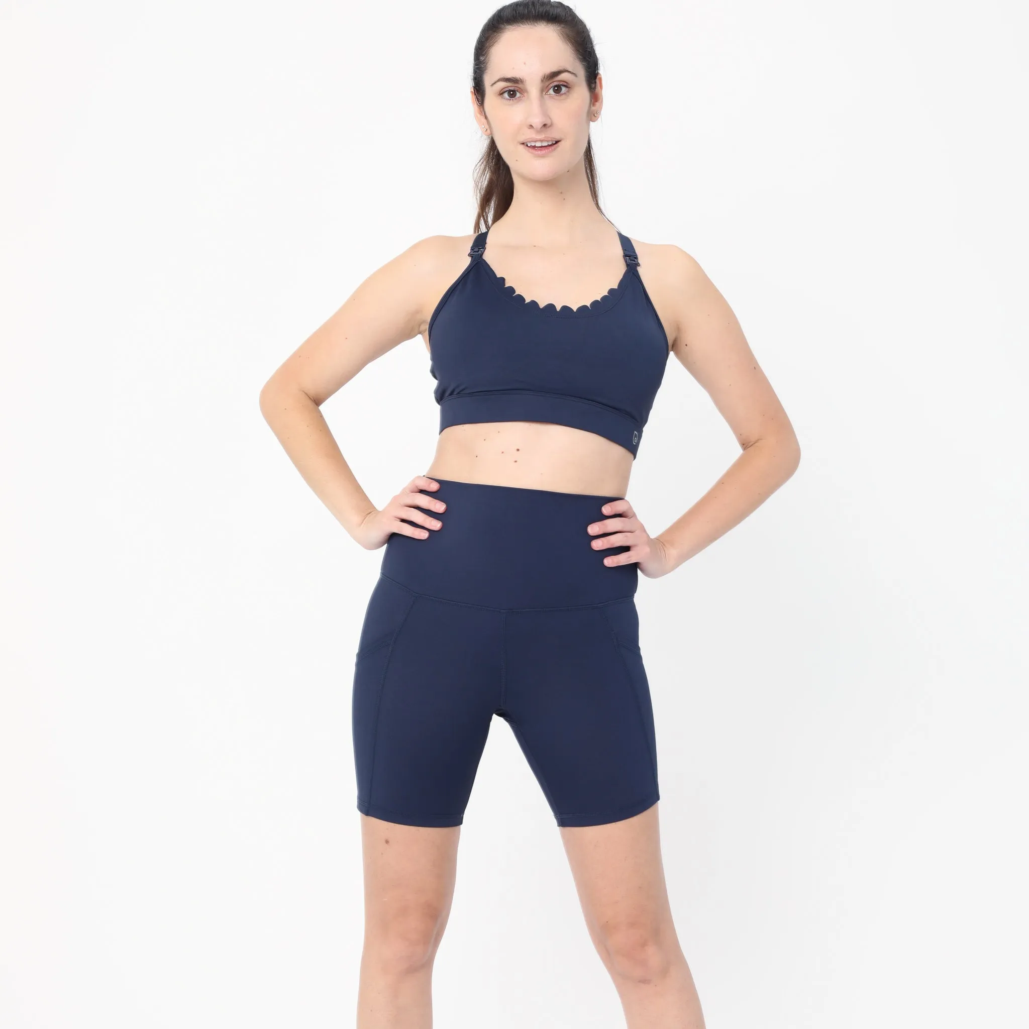 Lucie - HIIT Scalloped High Impact Nursing Sports Bra (Night Sky)