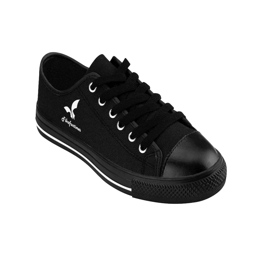 Men Breathable Canvas Lace-Up Fikafuntimes Print Skate Shoes