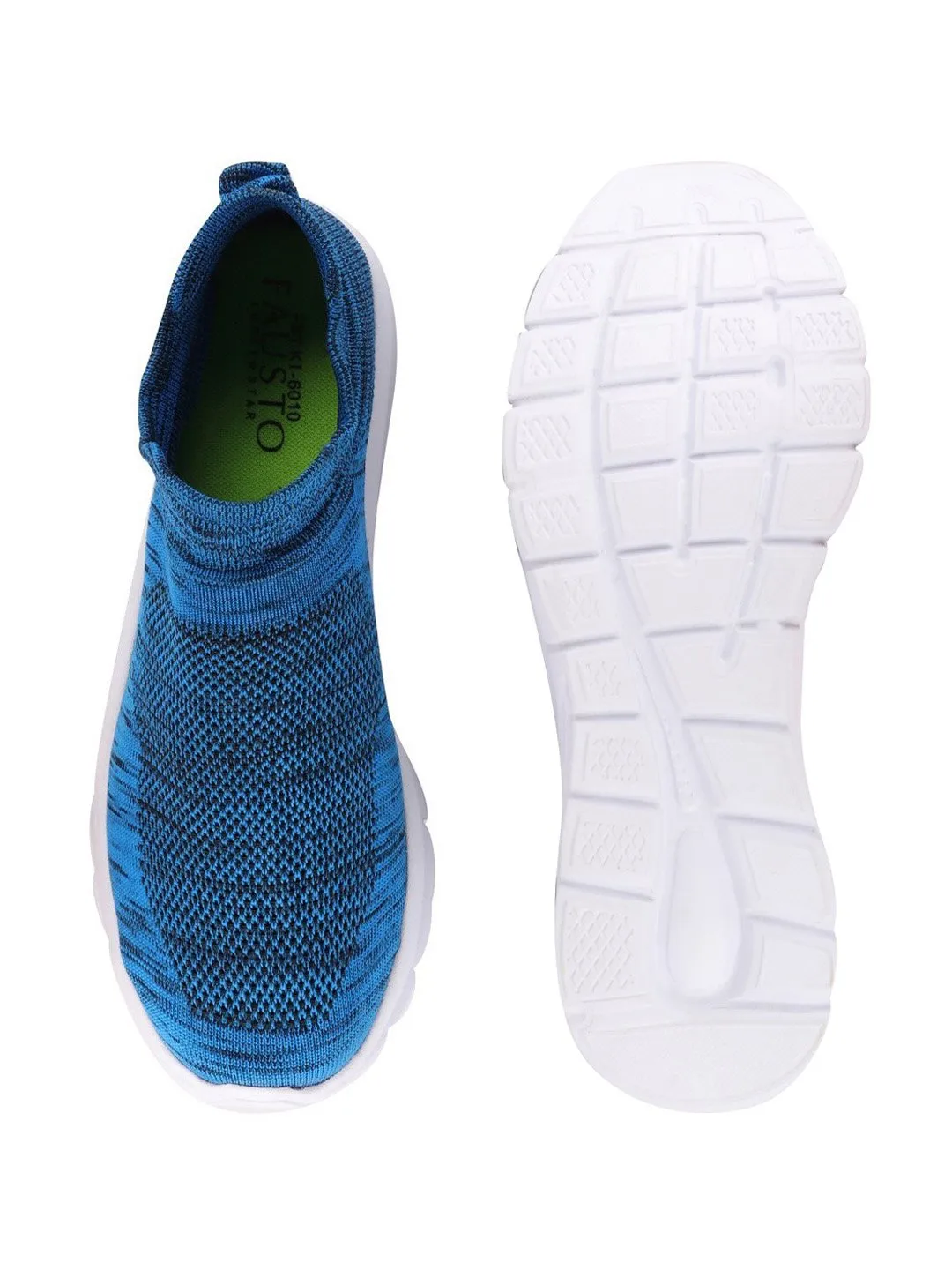 Men Sky Blue Sports Slip-On Walking Shoes