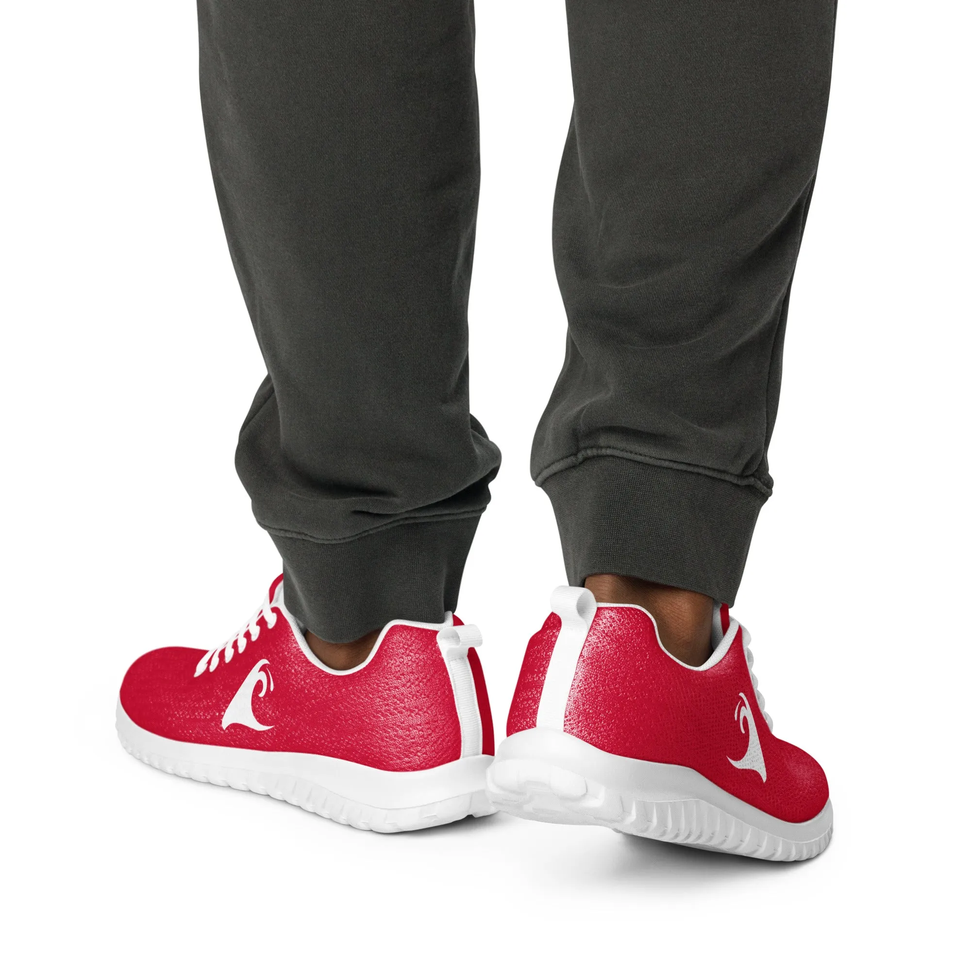 Men’s Cherry Red Athleisure Shoes with Extremely Stoked Epic Wave Logo