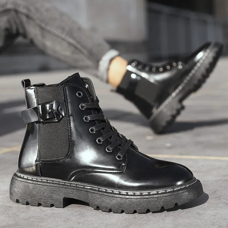 Men's high-top leather boots