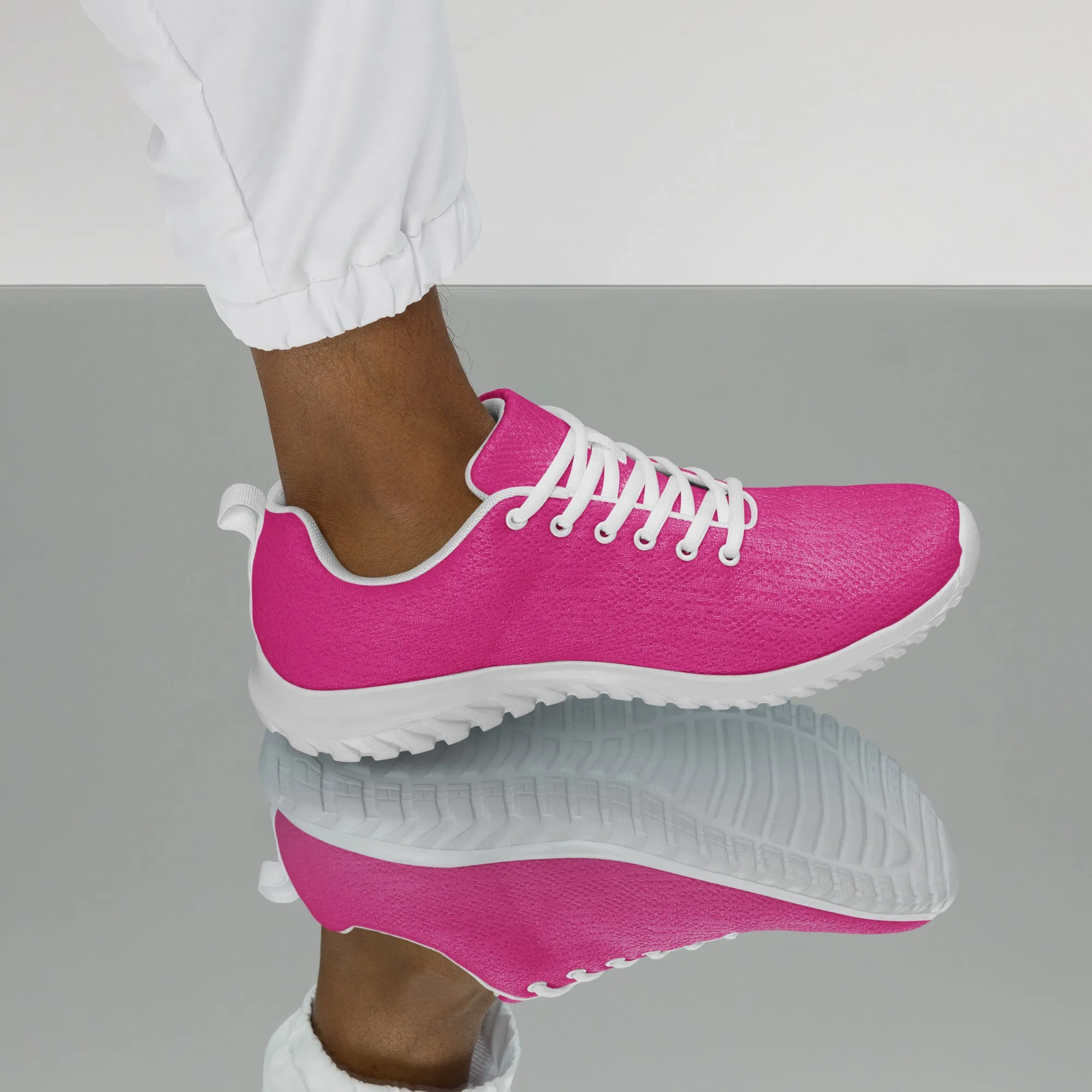 Men’s Hot Pink Athleisure Shoes with Extremely Stoked Epic Wave Logo