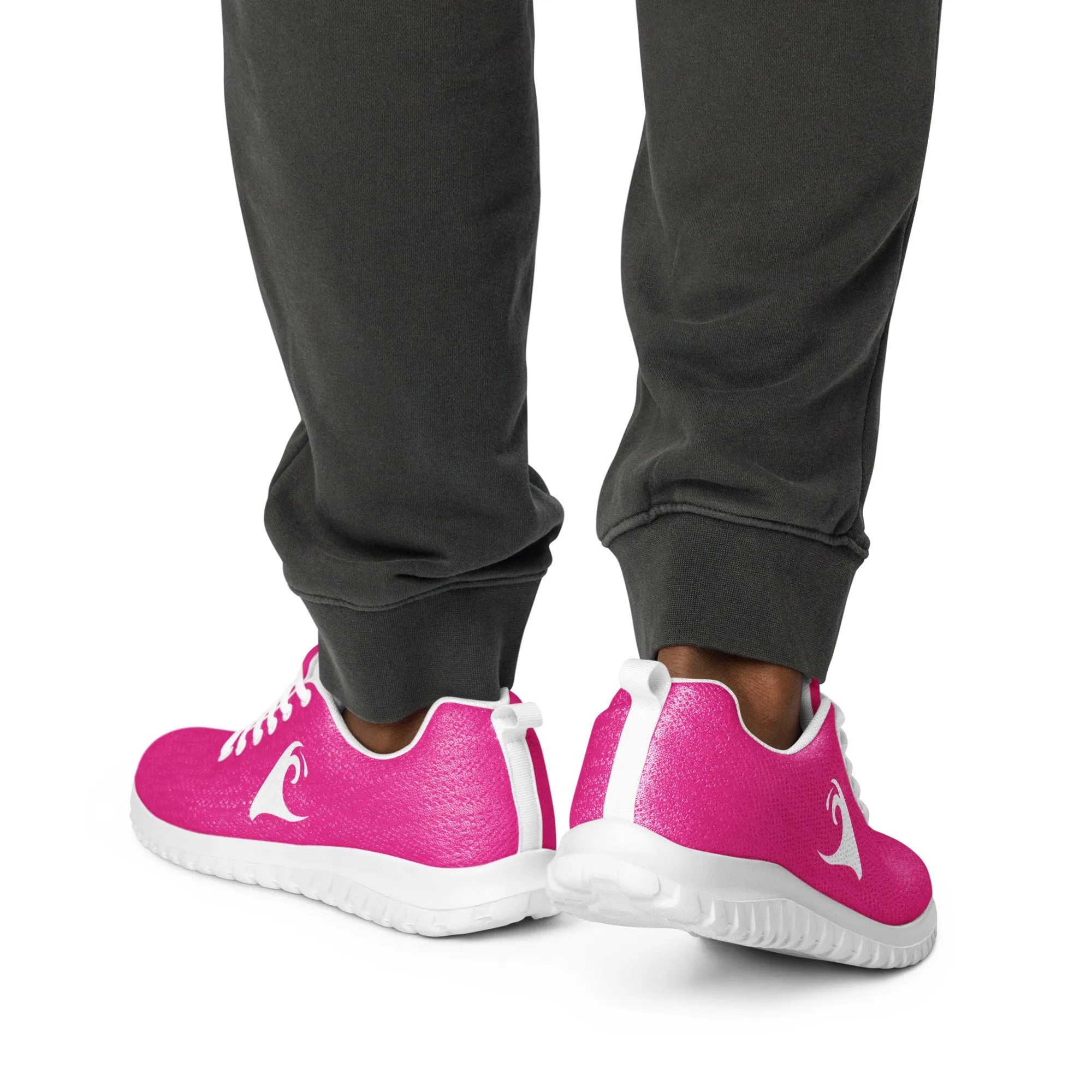 Men’s Hot Pink Athleisure Shoes with Extremely Stoked Epic Wave Logo