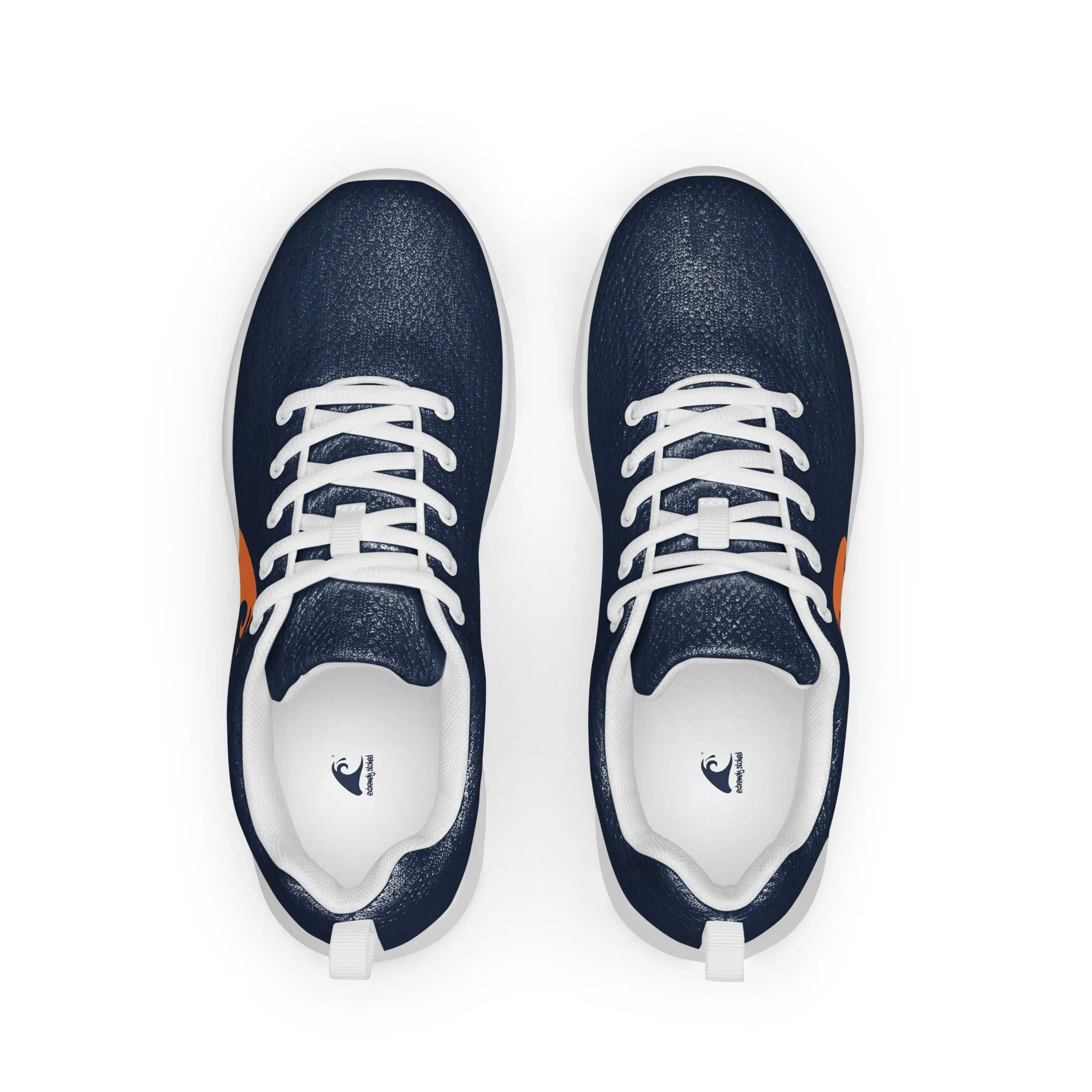 Men’s Navy Blue Athleisure Shoes with Extremely Stoked Orange Epic Wave Logo