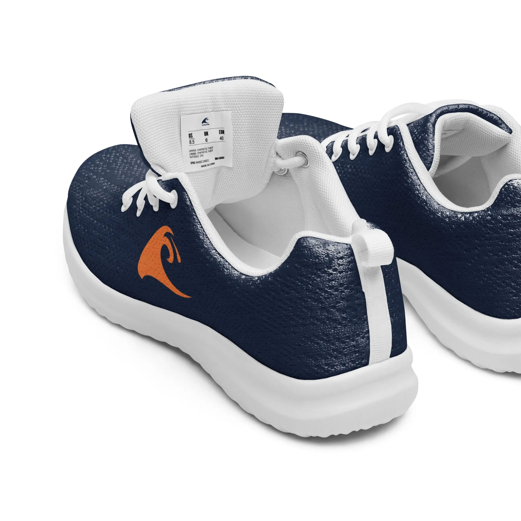 Men’s Navy Blue Athleisure Shoes with Extremely Stoked Orange Epic Wave Logo