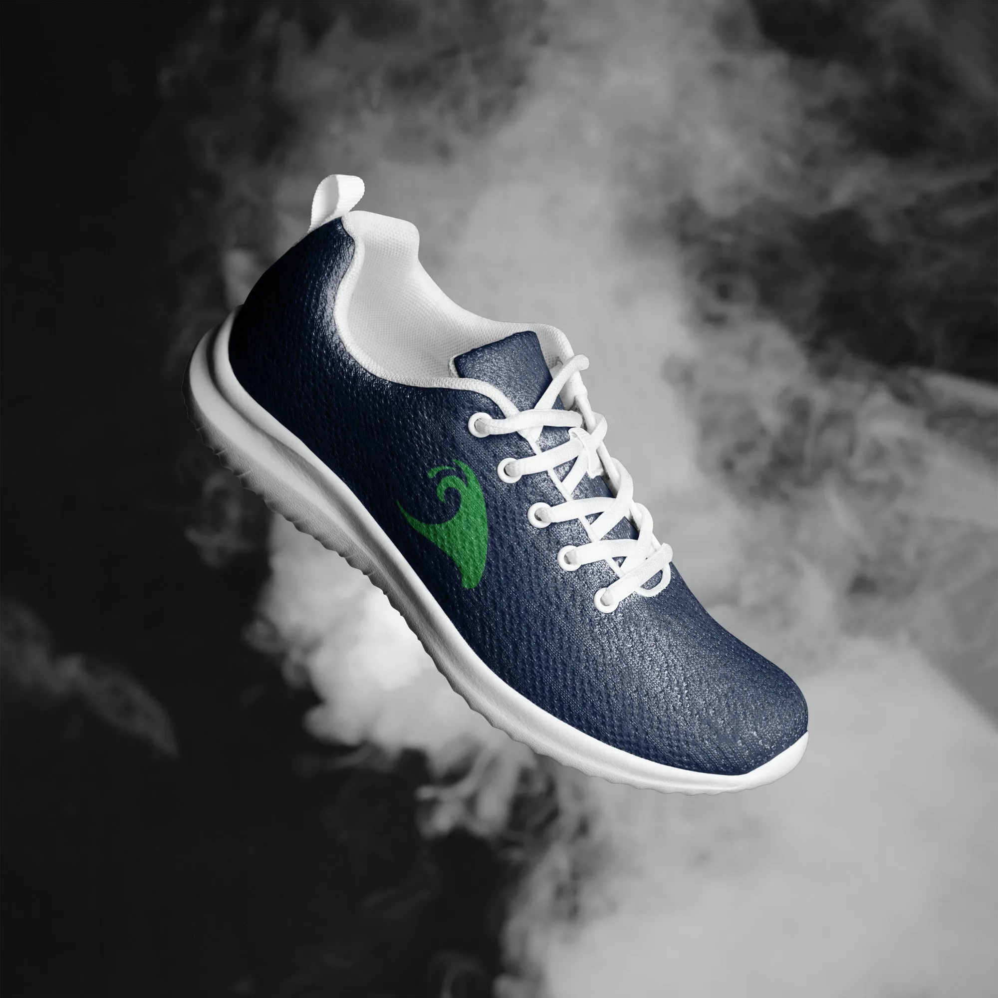 Men’s Navy Blue Athleisure Shoes with Extremely Stoked Sea Green Epic Wave Logo