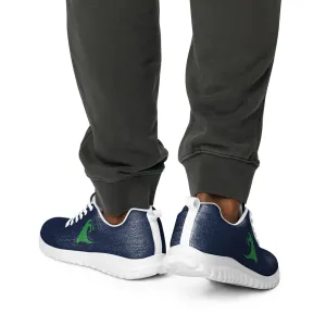 Men’s Navy Blue Athleisure Shoes with Extremely Stoked Sea Green Epic Wave Logo