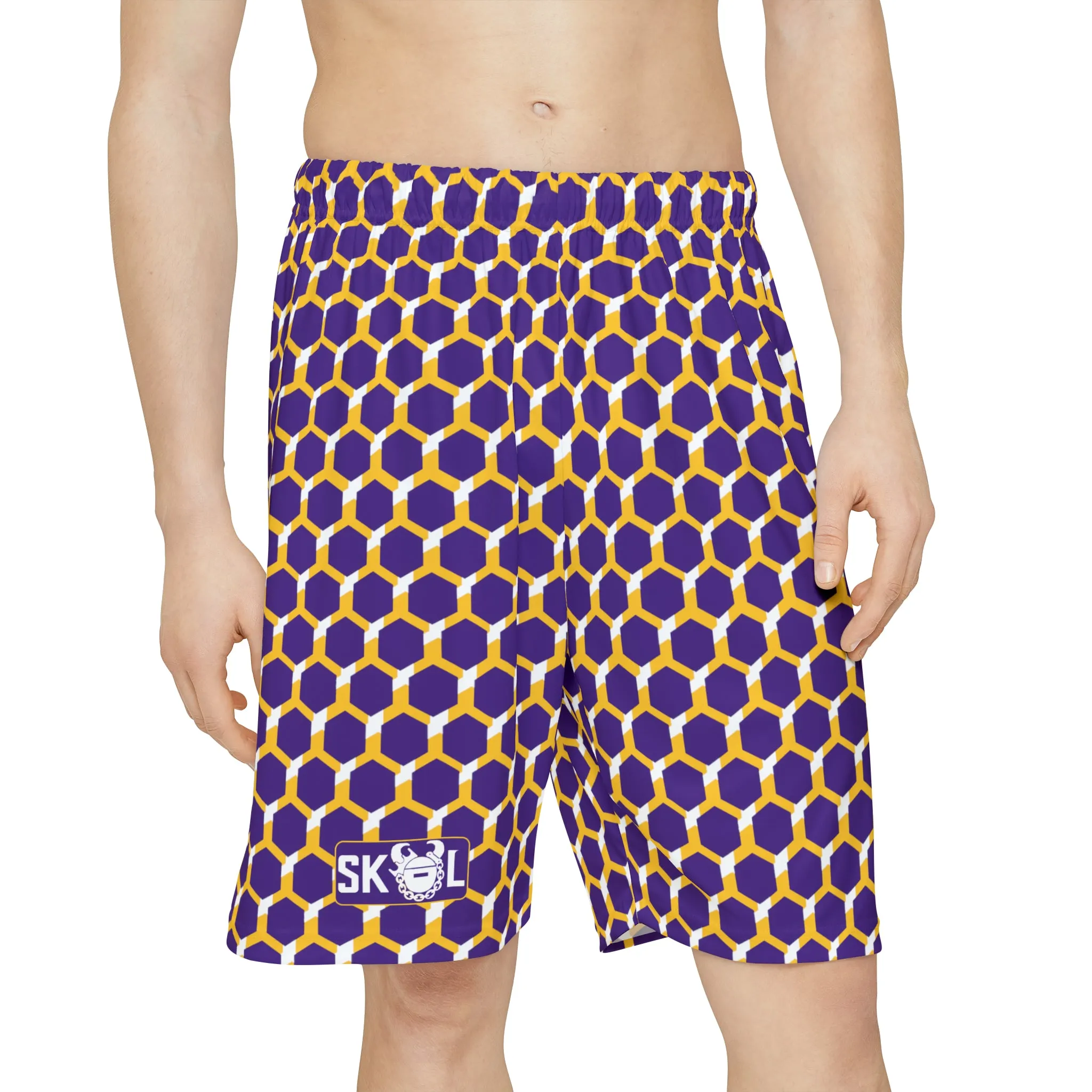 Men’s Sports Shorts - Purple/Gold Hex