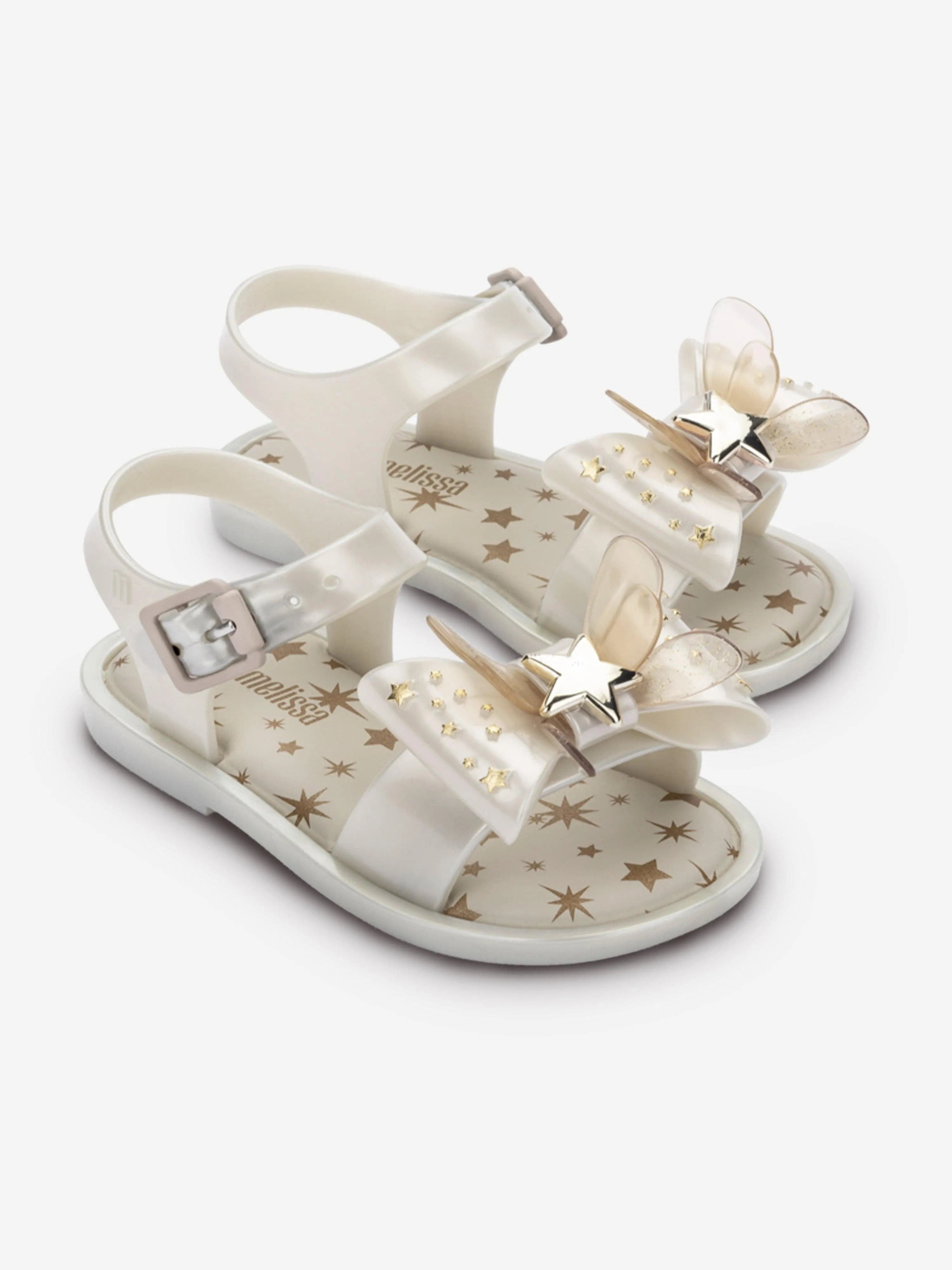 Mini Melissa Girls Mar Star Sandals in White