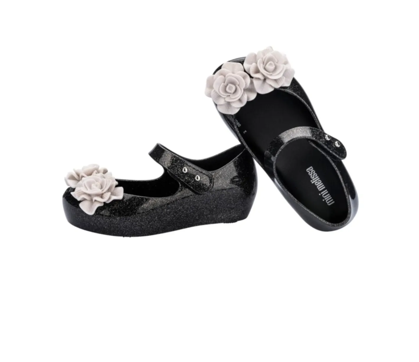 Mini Melissa Little Girls Black White MINI ULTRAGIRL GARDEN BB Shoes