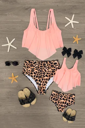 Mom & Me - Pink Cheetah Bikini