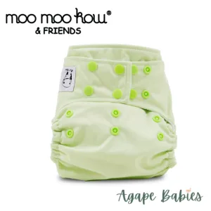 Moo Moo Kow One Size Pocket Diapers Snap - Celery