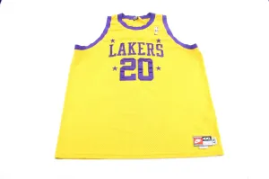 Nike Embroidered Logo Los Angeles Lakers Gary Paton Basketball Jersey