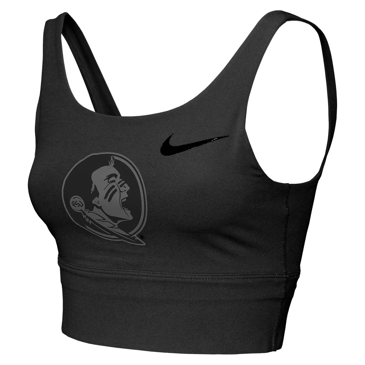 Nike Women's Seminole Logo Performance Longline Sports Bra - Black