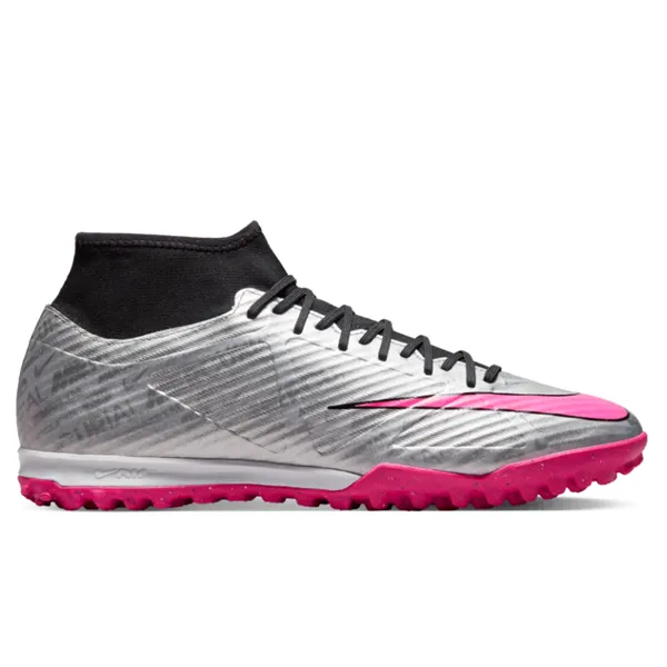 Nike Zoom Superfly 9 Academy XXV Turf Soccer Shoes (Metallic Silver/Hyper Pink)