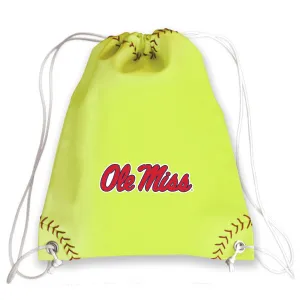 Ole Miss Rebels Softball Drawstring Bag