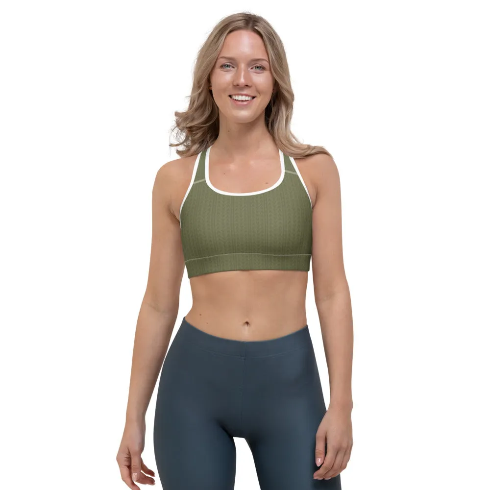 Olive Green Sports Bra