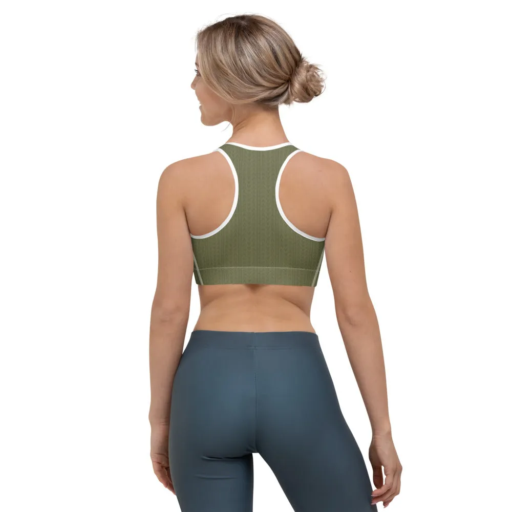 Olive Green Sports Bra