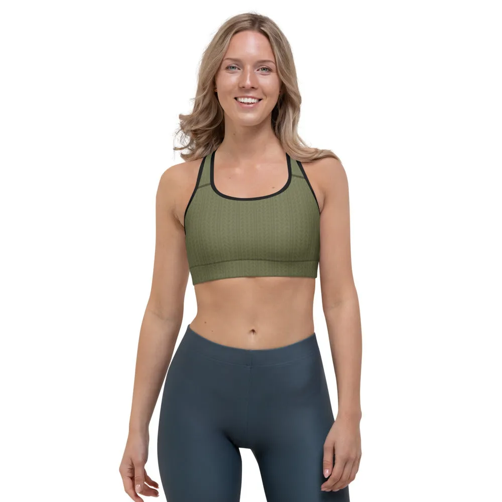 Olive Green Sports Bra