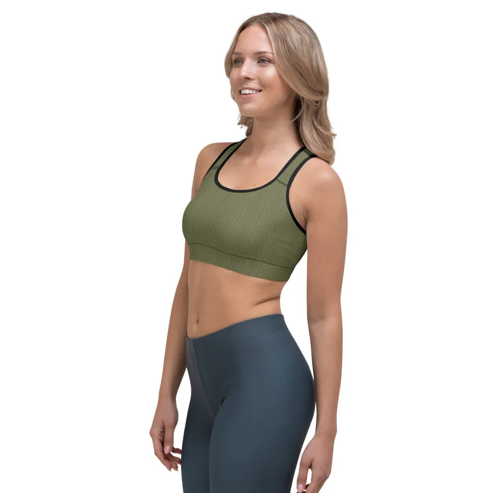 Olive Green Sports Bra