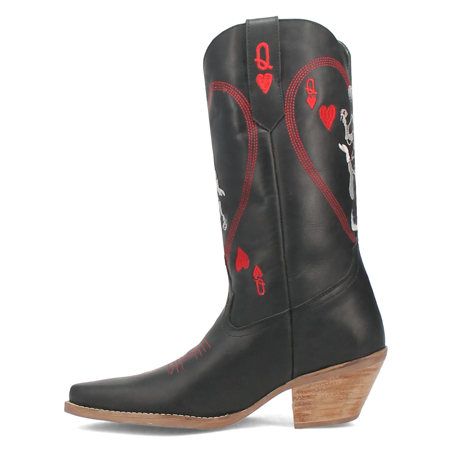 Online Exclusive | Dingo | Queen A Hearts Leather Boot in Black**PREORDER