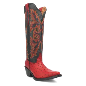 Online Exclusive | Dingo | Selene Leather Boot in Red and Black **PREORDER