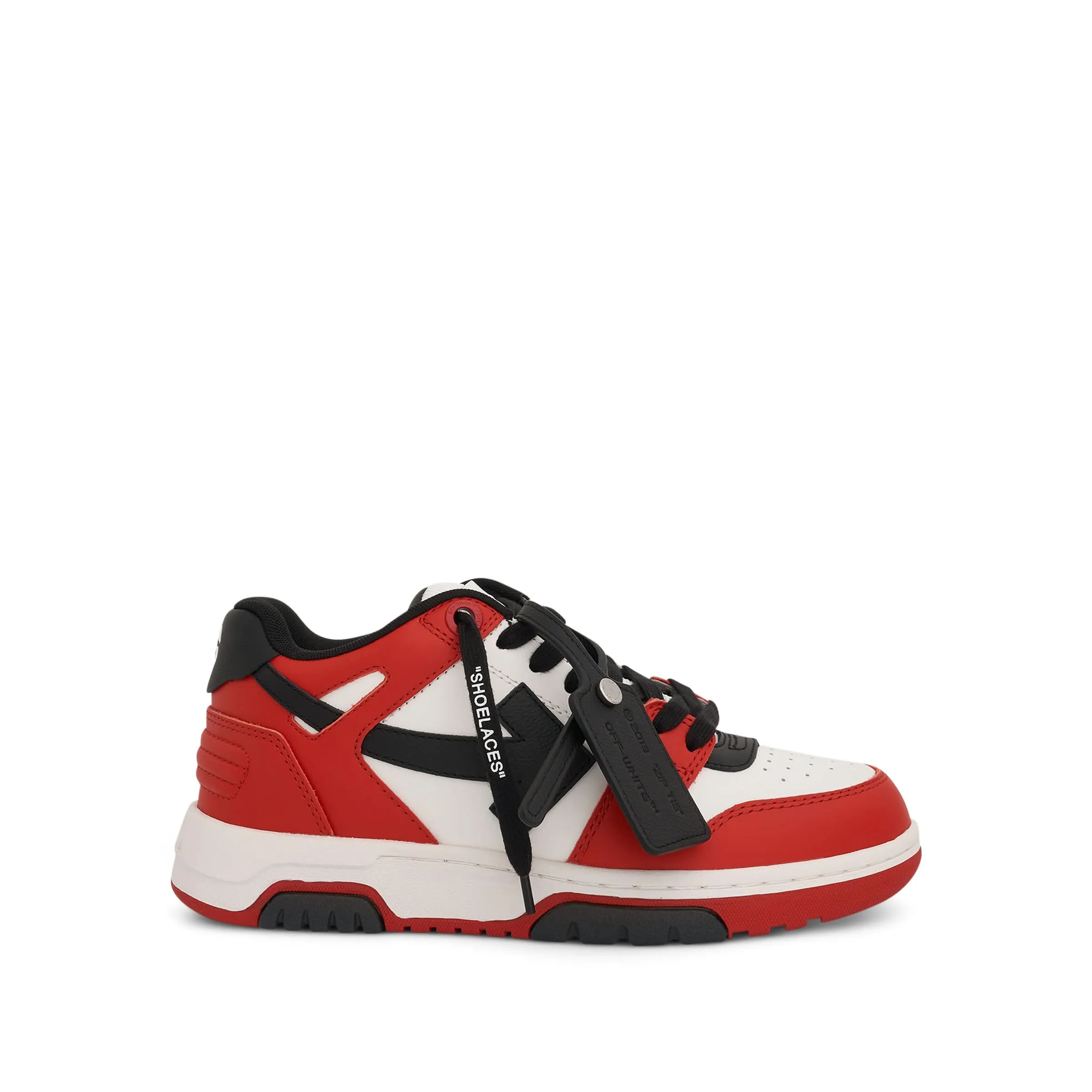 Out Of Office Calf Leather Sneakers in Red/Black