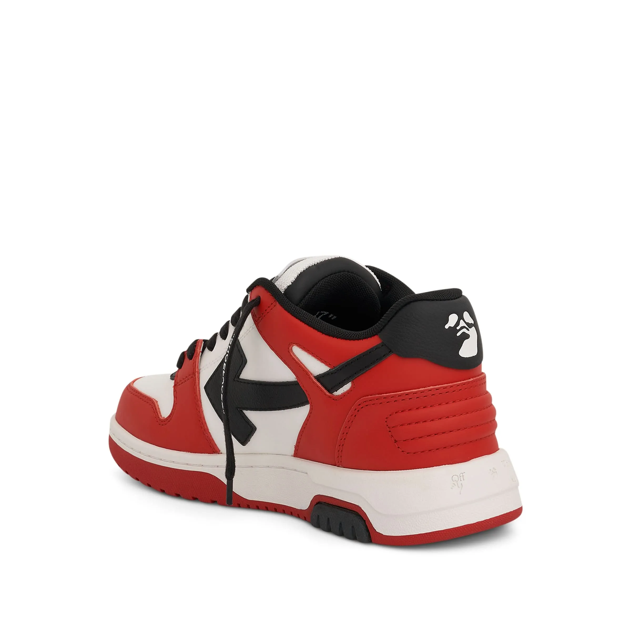 Out Of Office Calf Leather Sneakers in Red/Black