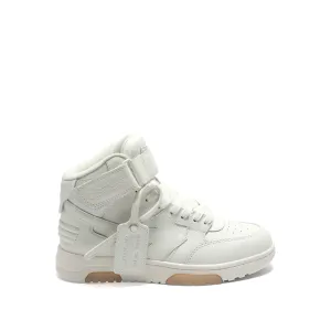 Out Of Office Mid Top Leather Sneakers in White