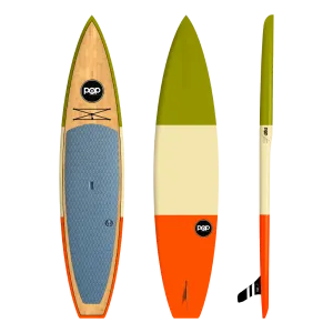 POP Board Co 12’0″ Americana Touring Stand Up Paddle Board SUP - Orange/Green/Cream